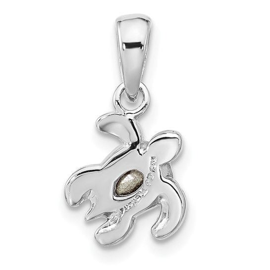 Sterling Silver  January Birthstone Turtle Pendant With Red Crystal
