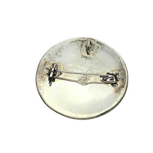 Vintage 925 Sterling Silver Mother Of Pearl Rose Inlay Pin Pendant 5.1g