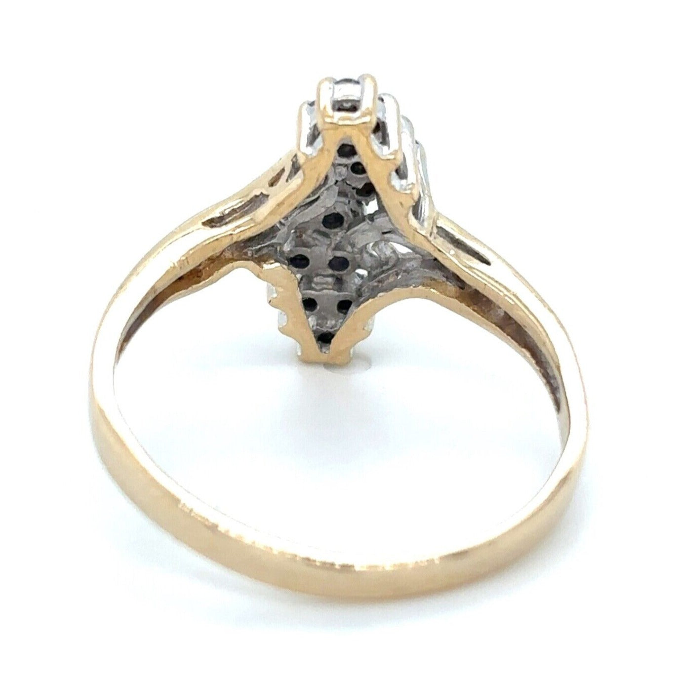 1/3 ctw Diamond Cluster Size 6.25 Ring 10k Yellow Gold 2.2g