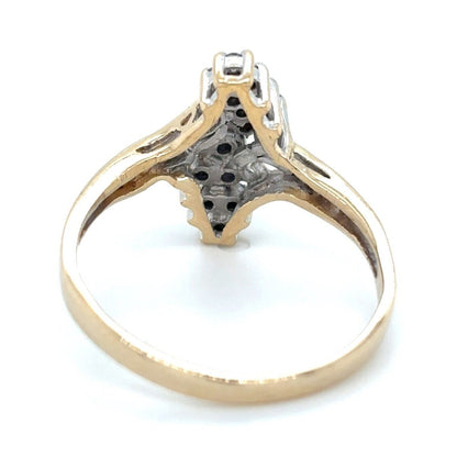 1/3 ctw Diamond Cluster Size 6.25 Ring 10k Yellow Gold 2.2g