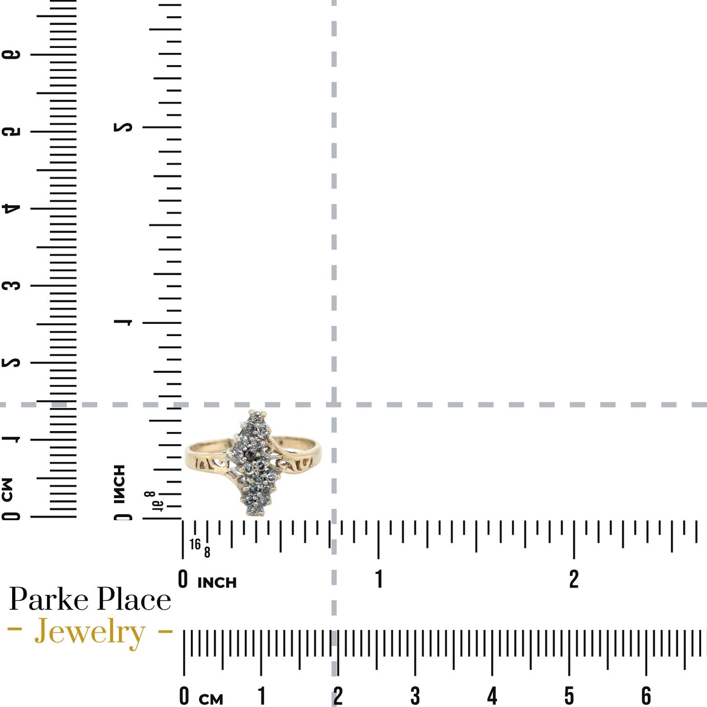 1/3 ctw Diamond Cluster Size 6.25 Ring 10k Yellow Gold 2.2g