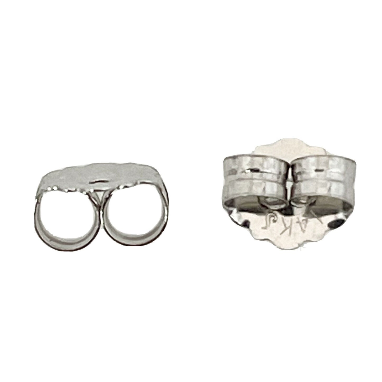Set of 2 Real 14K White Gold Ultra-Lightweight Friction Earring Back 4.2 mm