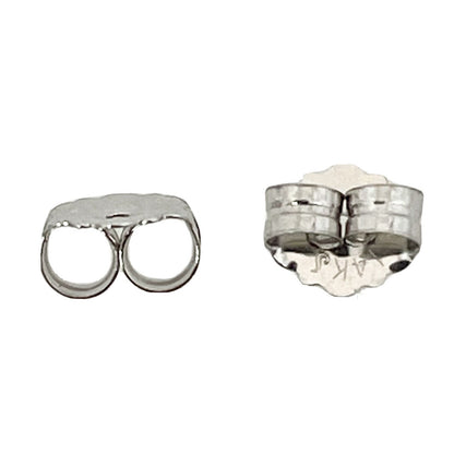 Set of 2 Real 14K White Gold Ultra-Lightweight Friction Earring Back 4.2 mm