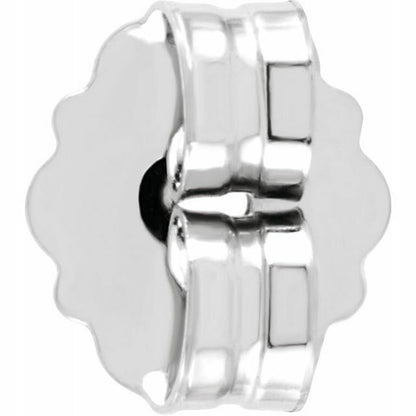 Set of 2 Real 14K White Gold Ultra-Lightweight Friction Earring Back 4.2 mm