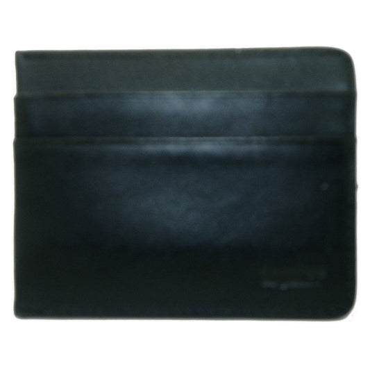 University Of Alabama Black Leather Money Clip & Card Holder With Sterling Silver Script "A" Emblem