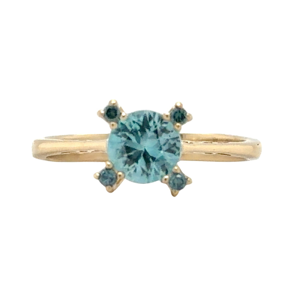Topaz & Blue Diamond 14k Yellow Gold Ring 2.8g Size 7