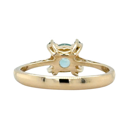 Topaz & Blue Diamond 14k Yellow Gold Ring 2.8g Size 7