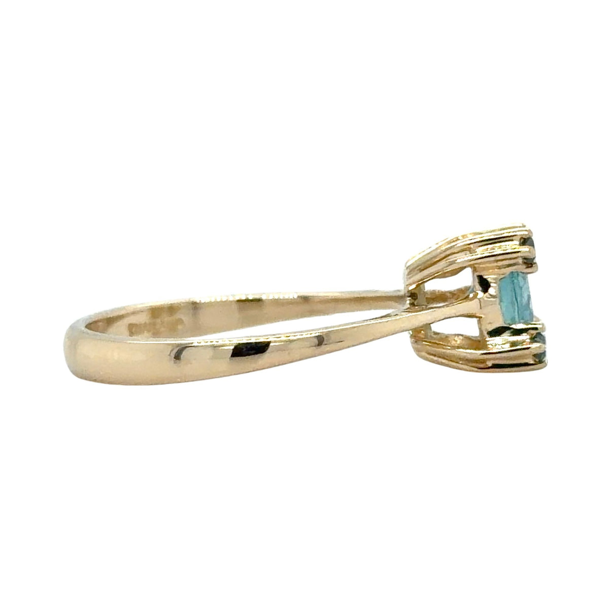 Topaz & Blue Diamond 14k Yellow Gold Ring 2.8g Size 7