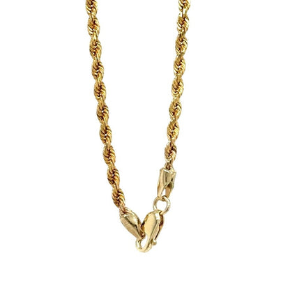 2.3mm 14K Yellow Gold Rope Chain Necklace 18 Inch 9.0g