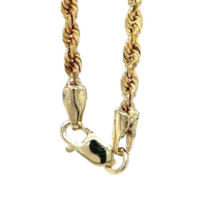 2.3mm 14K Yellow Gold Rope Chain Necklace 18 Inch 9.0g