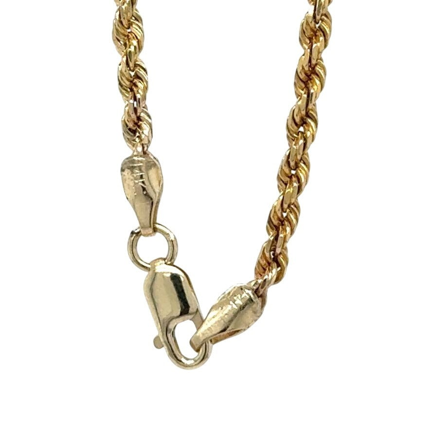 2.3mm 14K Yellow Gold Rope Chain Necklace 18 Inch 9.0g