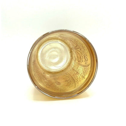 Vintage Carnival Glass Cup Iridescent Tumbler Water Marigold Orange Swirl