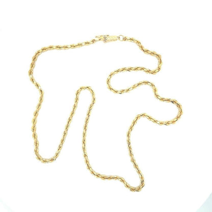 2.3mm Rope 18 Inch Chain Real Solid 14k Yellow Gold 12.1g