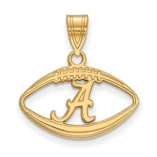 University Of Alabama Gold-Plated Sterling Silver Crimson Tide Football Pendant