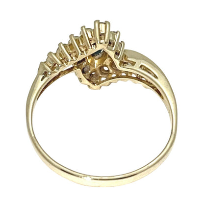 1/3 ctw Sapphire Solitaire Diamond Ring REAL SOLID 14 k Gold 2.5 g Size 7.5