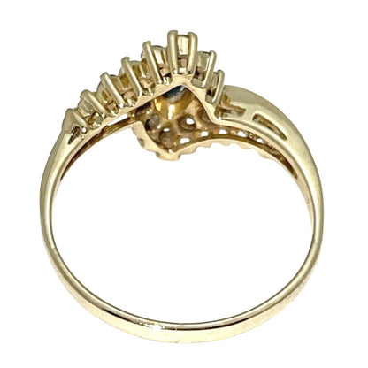 1/3 ctw Sapphire Solitaire Diamond Ring REAL SOLID 14 k Gold 2.5 g Size 7.5