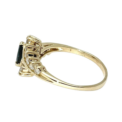 1/3 ctw Sapphire Solitaire Diamond Ring REAL SOLID 14 k Gold 2.5 g Size 7.5