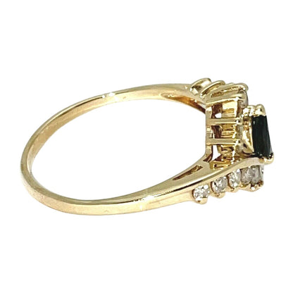 1/3 ctw Sapphire Solitaire Diamond Ring REAL SOLID 14 k Gold 2.5 g Size 7.5