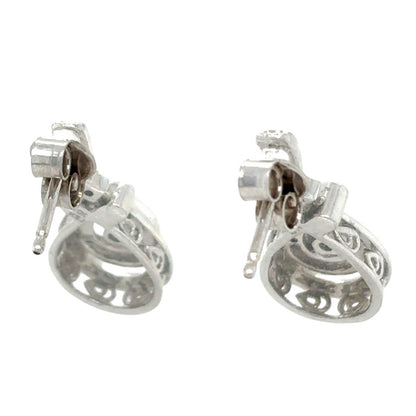 10k White Gold 1/3ctw Diamond Drop Dangle Earrings 3.8g
