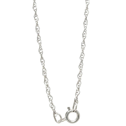 14k White Gold 1.1mm Loose Rope 20in Chain Necklace 1.1g
