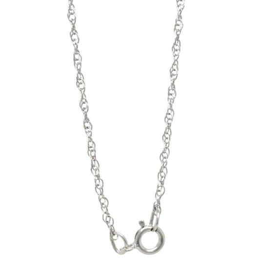 14k White Gold 1.1mm Loose Rope 20in Chain Necklace 1.1g