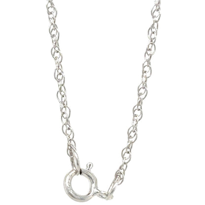 14k White Gold 1.1mm Loose Rope 20in Chain Necklace 1.1g
