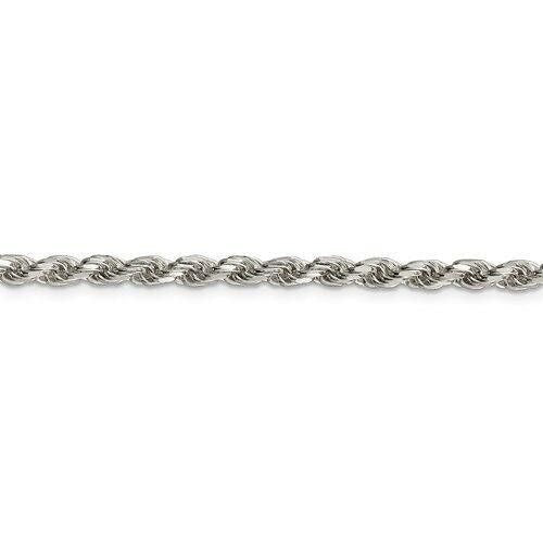 Sterling Silver 3.5mm Diamond cut Rope 22 inch Chain
