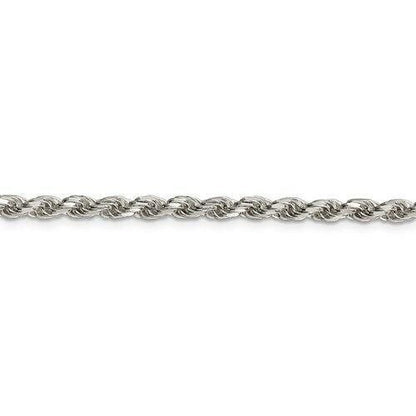 Sterling Silver 3.5mm Diamond cut Rope 22 inch Chain