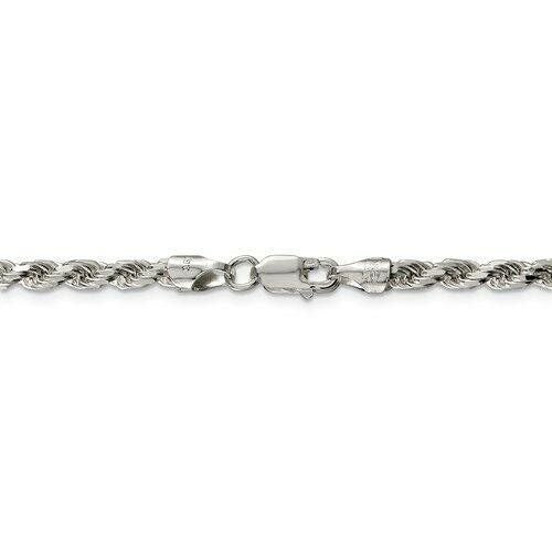 Sterling Silver 3.5mm Diamond cut Rope 22 inch Chain
