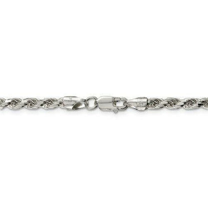 Sterling Silver 3.5mm Diamond cut Rope 22 inch Chain