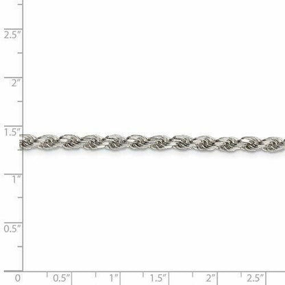 Sterling Silver 3.5mm Diamond cut Rope 22 inch Chain