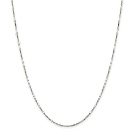 Sterling Silver Rhodium-Plated 925 1.1mm Box Chain Necklace 16 Inches