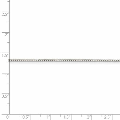 Sterling Silver Rhodium-Plated 925 1.1mm Box Chain Necklace 16 Inches