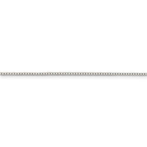 Sterling Silver Rhodium-Plated 925 1.1mm Box Chain Necklace 16 Inches