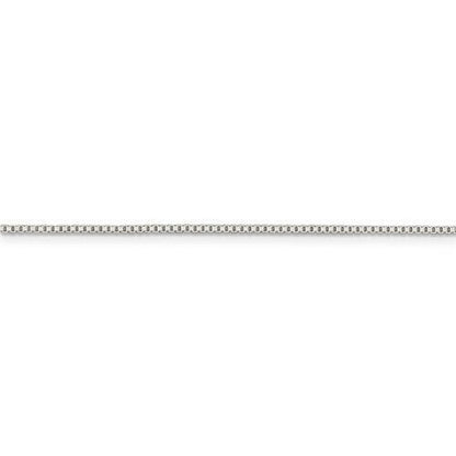 Sterling Silver Rhodium-Plated 925 1.1mm Box Chain Necklace 16 Inches
