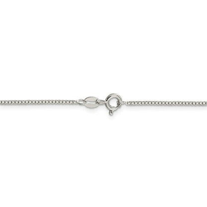 Sterling Silver Rhodium-Plated 925 1.1mm Box Chain Necklace 16 Inches