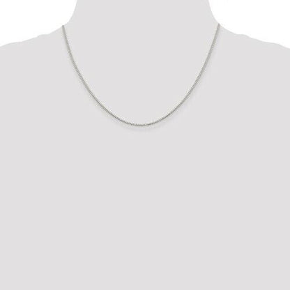 Sterling Silver Rhodium-Plated 925 1.1mm Box Chain Necklace 16 Inches