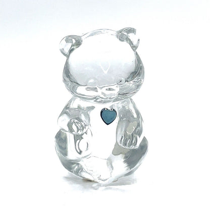 3 1/4" Fenton Birthstone Glass Bears December- Blue Zircon - 5151 X2