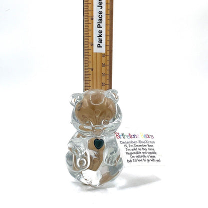 3 1/4" Fenton Birthstone Glass Bears December- Blue Zircon - 5151 X2