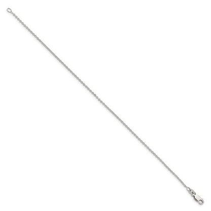 Sterling Silver 925 Cable Chain Necklace 20" Length 1.5mm