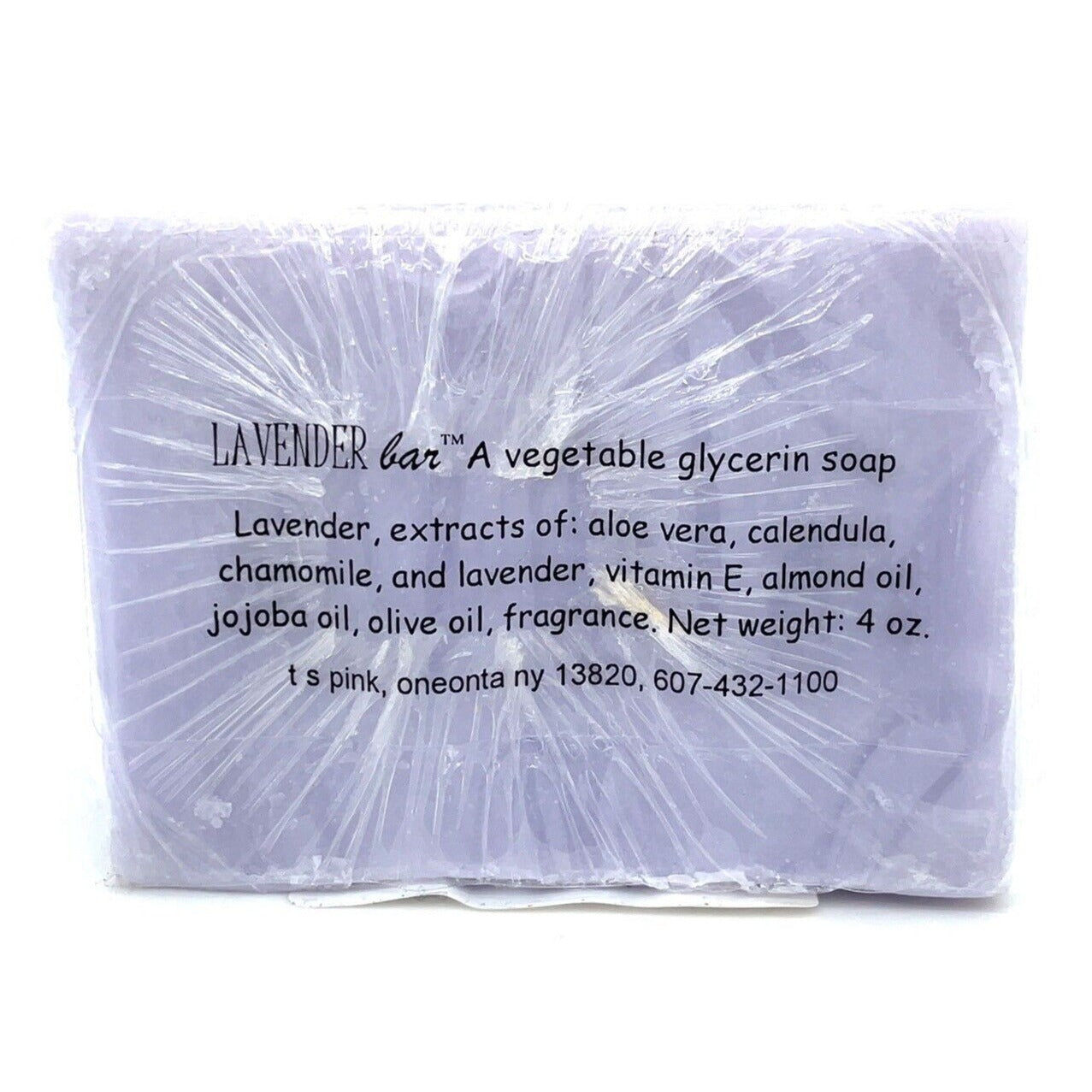 Lavender Bar Organic Vegetable Glycerin Soap With Aloe Vera & Oils 4 Oz By T S Pink