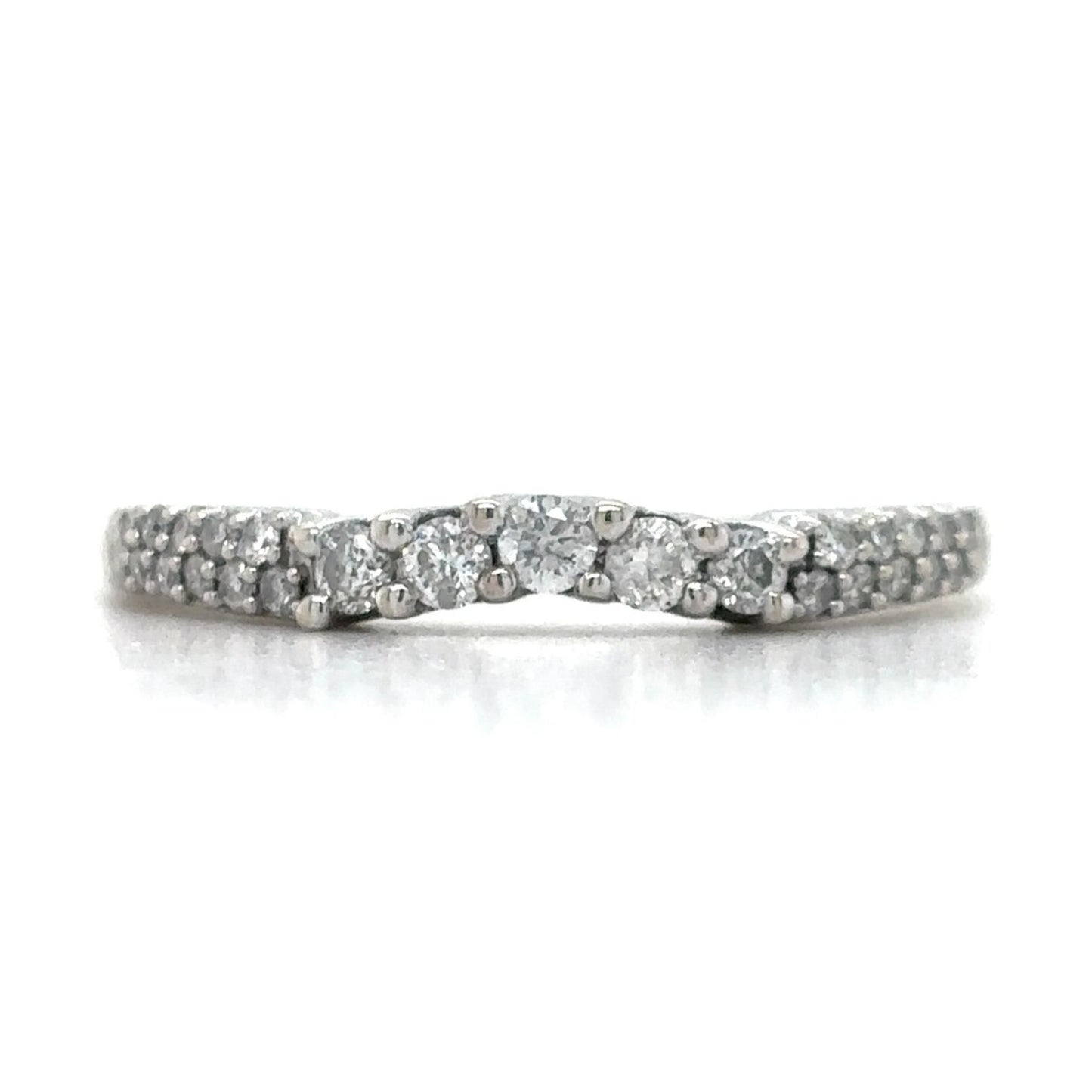 1/5ctw Diamond Curved Wedding Band Enhancer14k White Gold 1.6g Size 6.25