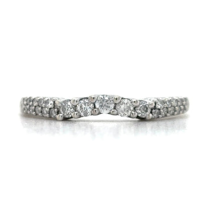 1/5ctw Diamond Curved Wedding Band Enhancer14k White Gold 1.6g Size 6.25