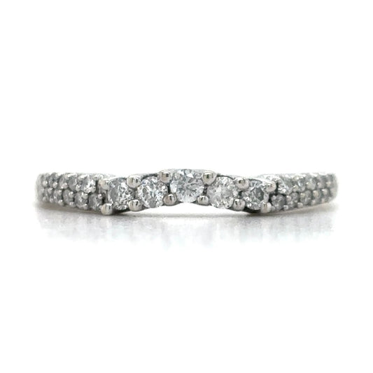 1/5ctw Diamond Curved Wedding Band Enhancer14k White Gold 1.6g Size 6.25