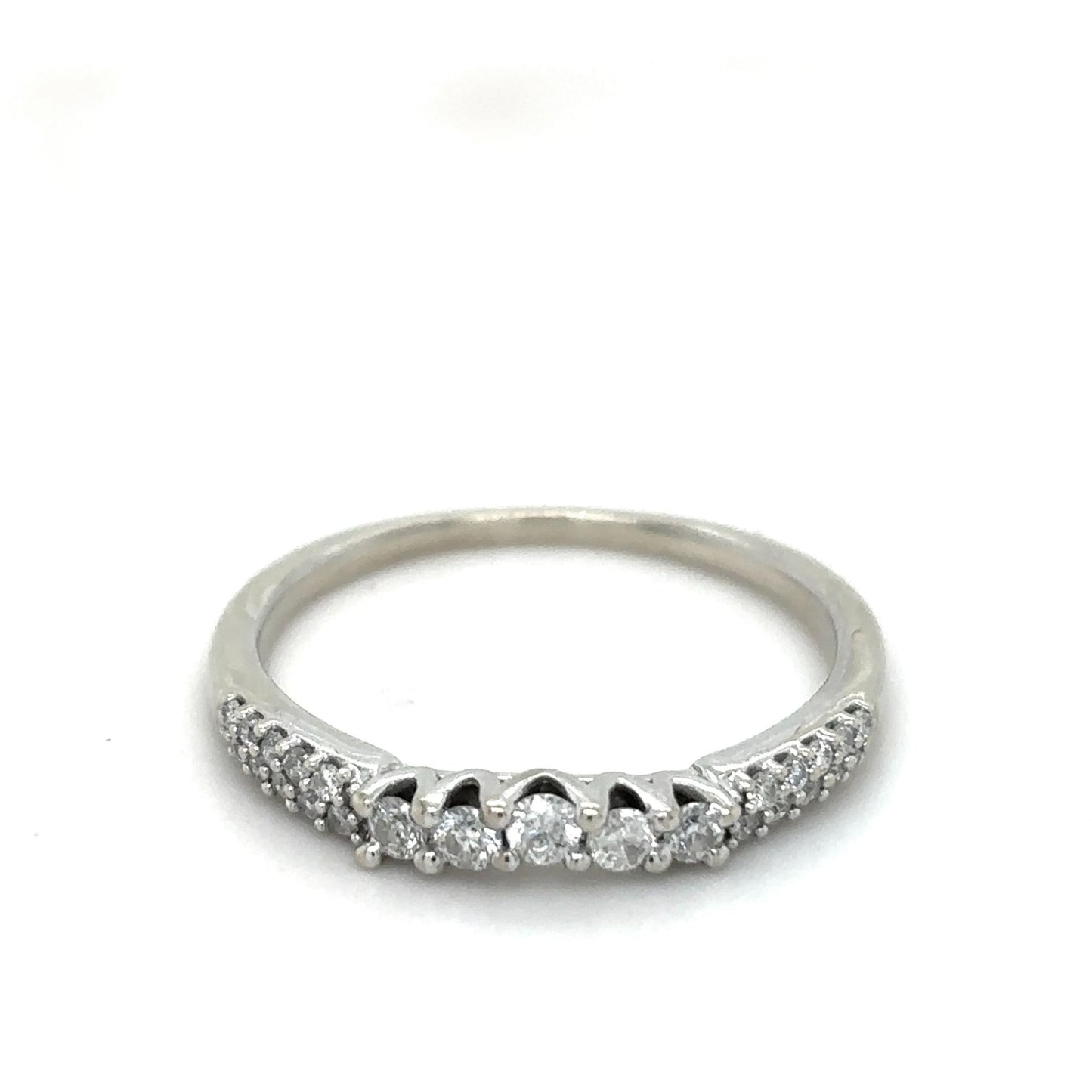 1/5ctw Diamond Curved Wedding Band Enhancer14k White Gold 1.6g Size 6.25