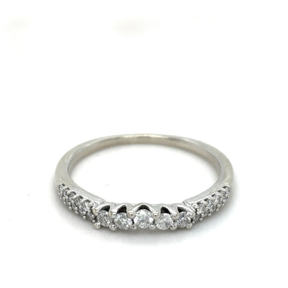 1/5ctw Diamond Curved Wedding Band Enhancer14k White Gold 1.6g Size 6.25