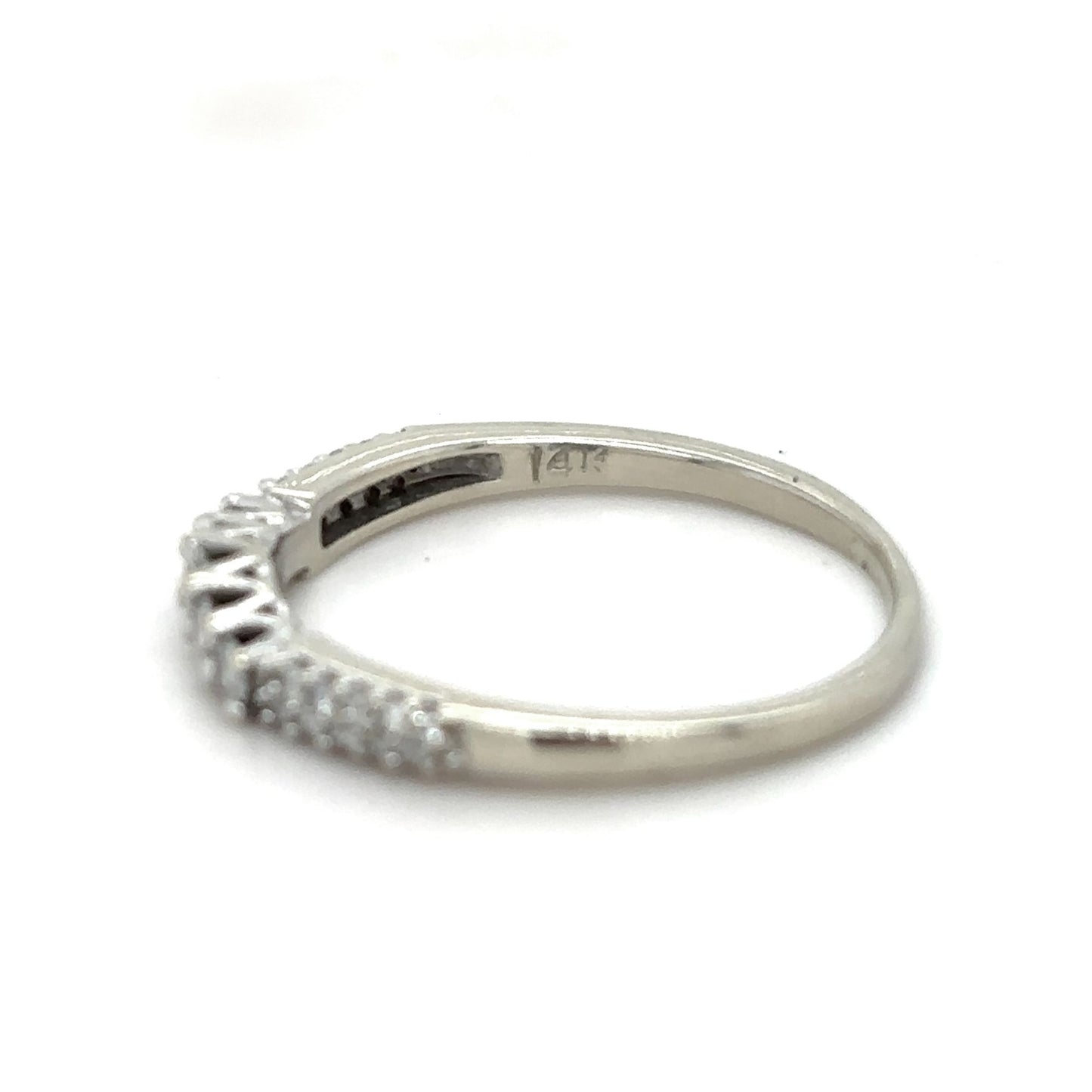 1/5ctw Diamond Curved Wedding Band Enhancer14k White Gold 1.6g Size 6.25