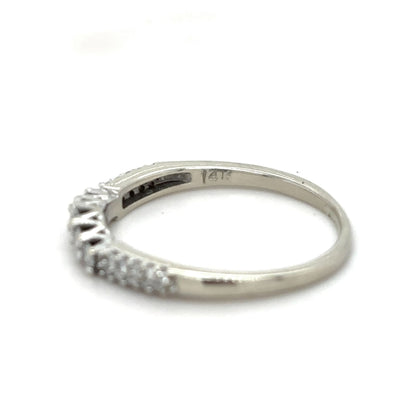 1/5ctw Diamond Curved Wedding Band Enhancer14k White Gold 1.6g Size 6.25