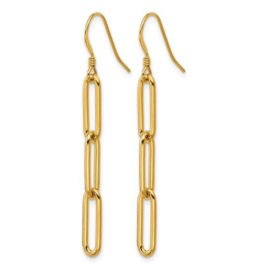 14/20 Gold-Filled Paperclip Link Dangle Earrings With Shepherd Hooks