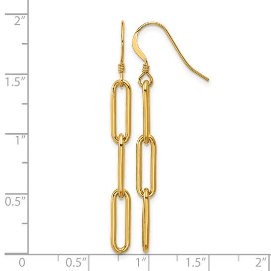 14/20 Gold-Filled Paperclip Link Dangle Earrings With Shepherd Hooks